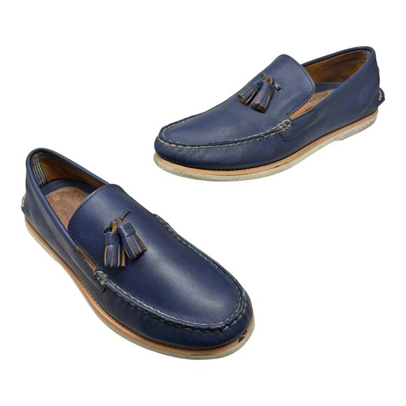 Sperry Authentic Original Navy Leather Tassel Slip on Boat Shoe - Picture 6 of 10